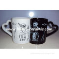 black and white ceramic coffee tea cups mugs